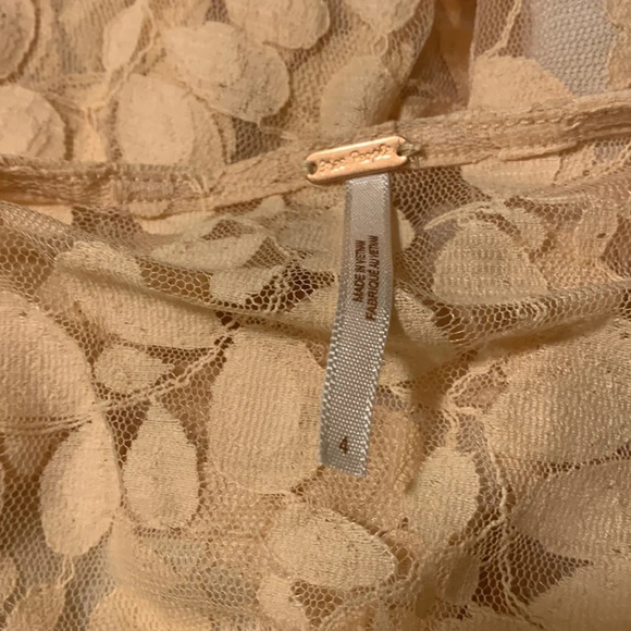 FREE‎ PEOPLE NWOT Floral Mesh Lace Dress in Peach - Picture 10 of 15